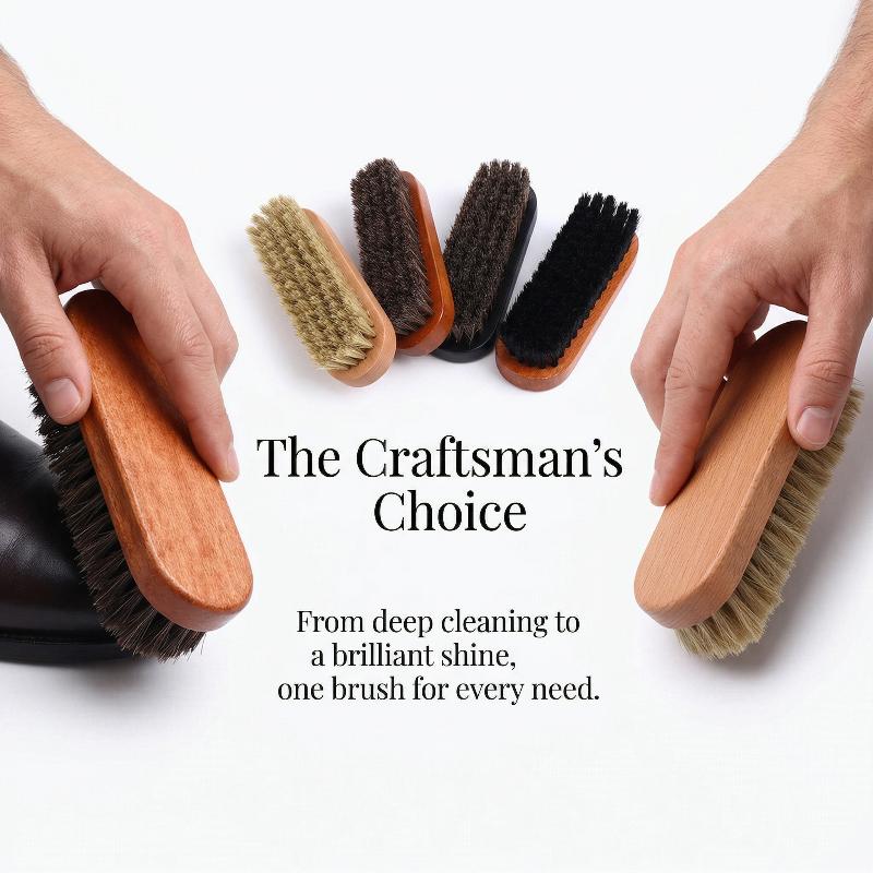 1PC Wood Shoe Brush Horse Hair - Shoe Cleaning Brush 评论和价格